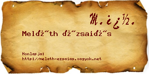 Meláth Ézsaiás névjegykártya